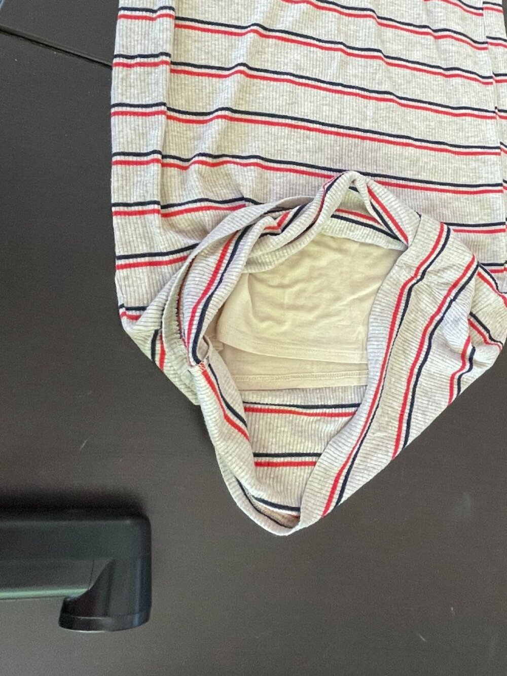 All in Favor Striped Tank Midi Dress Size M Beige Red Casual Summer Made in USA - Picture 5 of 7